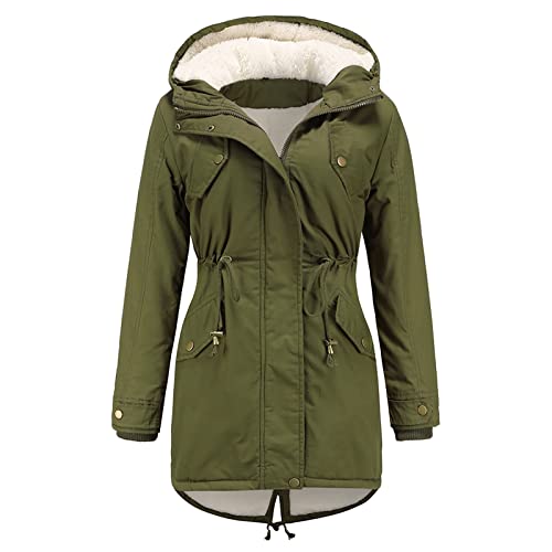 LCpddajlspig Winterjacke Damen Warm, mit Teddyfell Elegant Lang Steppmantel Gefüttert Winddicht Schwarz Winterparka 3 In 1 Steppmantel Abnehmbarer Fellkapuze Wintermantel Parka Jacke Herbst Mantel von LCpddajlspig