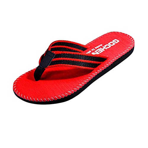 LCpddajlspig Zehentrenner Herren Leder 46 Pantoffeln Sommer Verstellbar Badelatschen Lässig Wasserfest Plattform Flip Flops Sommerschuhe Gepolstert Gummi Rutschfest Slides Sandalen Strandschuhe von LCpddajlspig