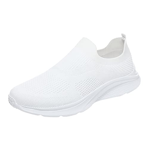 Laufschuhe Herren Atmungsaktive Schnürsenkel Ohne Binden Weiss Sportschuhe Leichtgewichts Bequeme Orthopädische Joggingschuhe Fitness Outdoor Trainers Turnschuhe Running Sneaker Walkingschuhe von LCpddajlspig