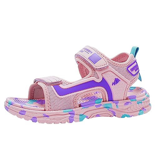 Sandalen Kinder Mädchen Wasserfeste mit Klettverschluss Strandschuhe Sommer Schuhe Frühling Zehenschutz Trekking Offener Zeh Festlich Sommerschuhe Kinderschuhe Weit wassersandalen Gr. 27-39 von LCpddajlspig