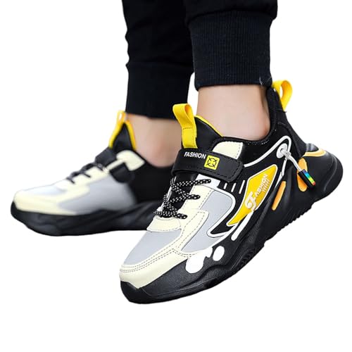 Sneaker 36 Jungen, Turnschuhe Jungen Sportschuhe Laufschuhe Kinderschuhe Sports & Outdoor Hallenturnschuhe Sneaker Kinder Atmungsaktiv Mesh Hallenschuhe Rutschfeste Sport Schuhe Jungs Gelb 38 von LCpddajlspig