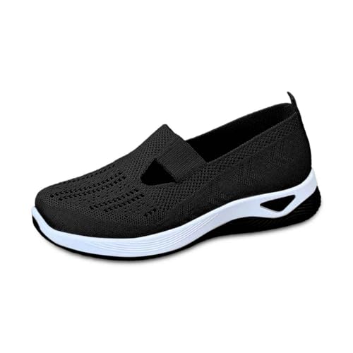 Sommerschuhe Damen, Orthopädische Schuhe Damen Sommerschuhe Sommer Sneaker Ohne Schnürsenkel Damenschuhe Weite H Breite Füße Summer Shoes for Women Slip on Sneakers Walkingschuhe Schwarz 38 von LCpddajlspig