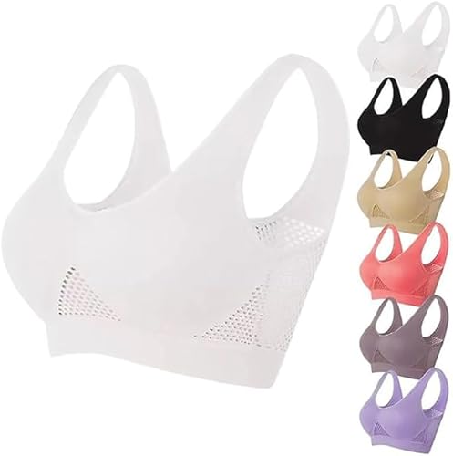 Sport-Bhs für Damen Große Größen Komfort Bustier Atmungsaktiver Ohne Bügel Bralette Push Up Yoga Bh 2024 New Gepolstert Tshirt Bh Fitness Cooling Bra Seamless Stretch Underwear Klassische Lace Bh von LCpddajlspig