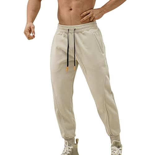 Sporthose Herren Schwarz Mit Gummizug Bund Relaxed Komfort Weitesbein Breit Jogginghose Fitnesshose Stretch Baumwolle Outdoor Trainingshose Sweathose Atmungsaktiv Flex Lang Sommer Baumwolle Hose von LCpddajlspig