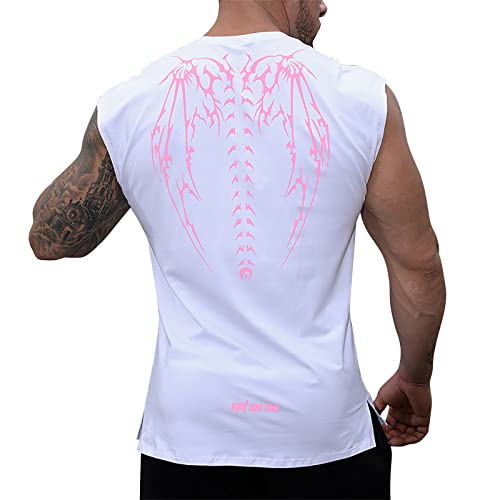 Tank Top Herren Sommer Sommertop Blusentop Ärmellose Shirt Bluse Gym Oberteil Cotton Sporttop Sommer Top Baumwolle Eng Sport Tank Top Tanktop Beach Bodybuilding Tanktop Shirt von LCpddajlspig