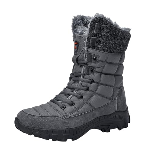 Trekkingschuhe Herren Wasserdicht, Gefüttert Schwarz Softshell Vamp Wanderstiefel Kurzschaft Outdoor Rutschfest Schneestiefel Herbst Warm Outdoor Schuhe Winterboots Winterstiefel Stiefel Schneeboots von LCpddajlspig