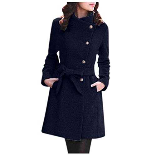 Trenchcoat Damen Schwarz Lang Große Größen Winddichter Jacke Verstellbare Longsleeve Business Übergangsmantel Mantel Einfarbige Zweireihiger Umlegekragen Herbst Elegant Damenmäntel Arbeitsjacke von LCpddajlspig