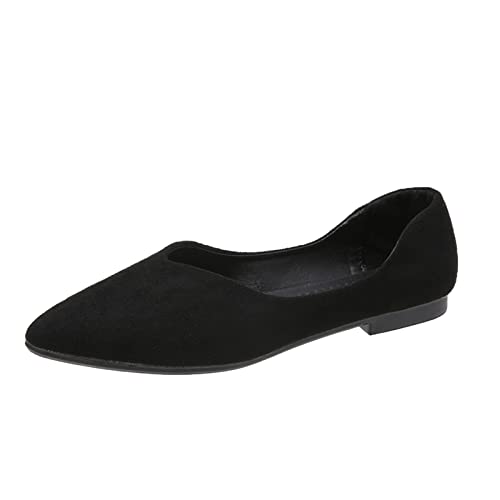 Weite Flache Damen Ballerinas, Klassisch Elegant Weiche Balerinaschuhe Bequem Geschlossene Sportlich Brautschuhe Ballerina Slip On Runde Zehe Freizeitschuhe Einfarbig Atmungsaktiv Flache Schuhe von LCpddajlspig