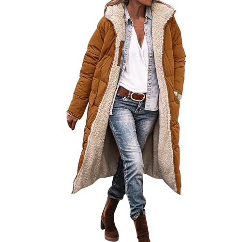 Winterjacke Damen Grosse Grössen Dicker Warm Winterparka Lang Gefüttert Elegant Parka Jacke 3 In 1 mit Teddyfell mit Kapuze Übergangsmantel Winddicht Schwarz Wintermantel Kurzmantel Herbstmantel von LCpddajlspig