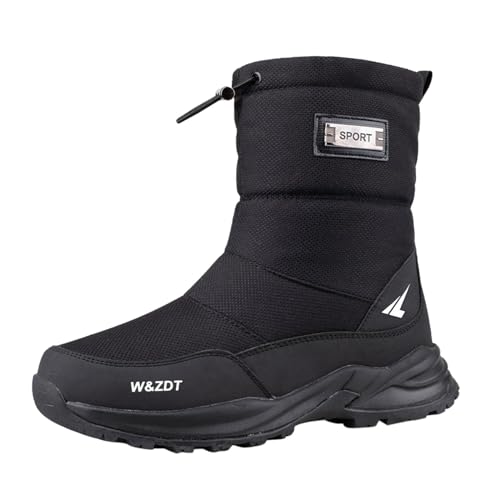 Winterschuhe Herren, Schwarz Warm Rutschfest Schneeboots Herbst Outdoor Outdoorschuhe Wanderstiefel Softshell Vamp Gefüttert Schneestiefel Wasserdicht Winterstiefel Trekkingschuhe Winterboots von LCpddajlspig