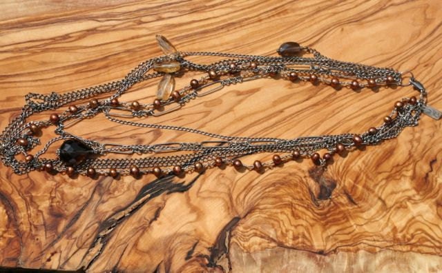 Ein Von Einer Art, Sweeping Oxidiert Sterling Ketten W/Rauch Quarz Tropfen, Citrin Cluster Und Süßwasserperlen Ein Von Einer Art, Sweeping Oxidiert Sterling Ketten W/Rauch Quarz Tropfen, Citrin Cluster Und Süßwasserperlen von LDBJewelry