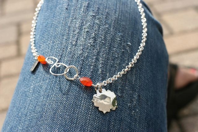 Hand Durchbohrt Und Geformt Sterling Sonne Verschluss, Schwergewichts-4mm Rolo Kette Mit Facettierten Karneol Hand Durchbohrt Und Geformt Sterling Sonne Verschluss, Schwergewichts-4mm Rolo Kette Mit Facettierten Karneol von LDBJewelry