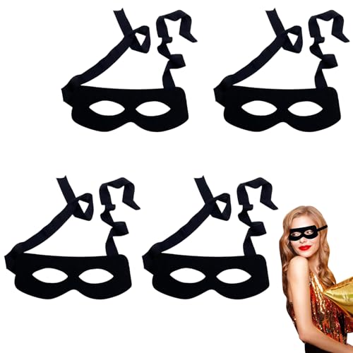 Cosplay Halbmaske Set – 4 Stück – Verstellbare Augenmaske für Halloween, Maskenball und Kostümpartys – Schwarz von LDBKLGHJ