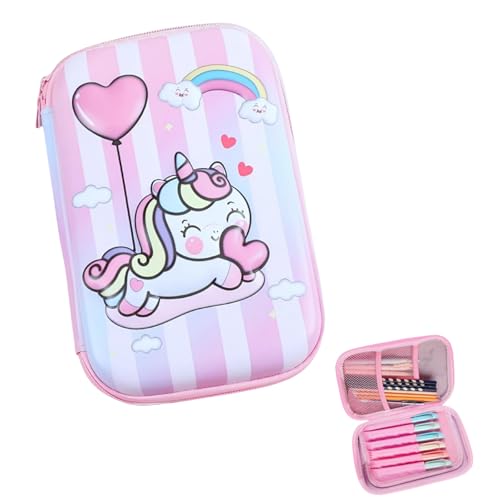 Große Kapazität Junior Federmäppchen - Optimaler Schutz mit Fächern, Schönes Einhorn Design in Rosa und Lila, perfekt für Schul- und Jugendschenke Große Kapazität Junior Federmäppchen - Optimaler Schutz mit Fächern, Schönes Einhorn Design in Rosa und Lila, perfekt für Schul- und Jugendschenke von LDBKLGHJ