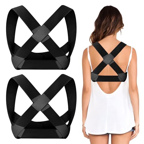 2 Stücke Rücken Geradehalter – Premium Haltungskorrektur für Damen und Herren, Ergonomisch Entworfener Rückenstützgürtel-Diskreter und Bequemer Schultergurt für eine Verbesserte Körperhaltung von LDBKLGHJ