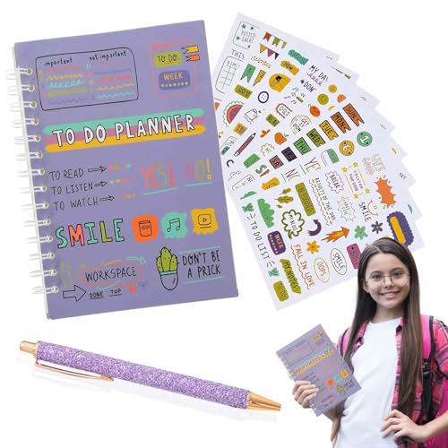 Tagesplaner -Un_datierter Daily Planner mit To-Do-Listenblock - Tägliches Notizbuch mit Aufklebern und Stift Tagesplaner -Un_datierter Daily Planner mit To-Do-Listenblock - Tägliches Notizbuch mit Aufklebern und Stift von LDBKLGHJ