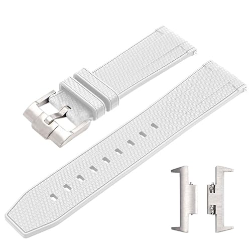Weiches Silikon-Uhrenarmband, kompatibel mit Tissot PRX 40 mm Uhren, Schnellverschluss-Armband mit Adapter-Sets für Herren Tissot Prx Powermatic 80 Modelle, Weiß von LDDAL