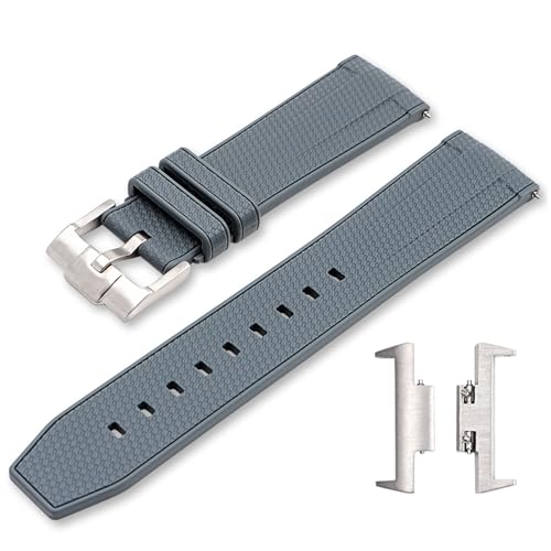 Weiches Silikon-Uhrenarmband, kompatibel mit Tissot PRX 40 mm Uhren, Schnellverschluss-Armband mit Adapter-Sets für Tissot Prx Powermatic 80 Herren-Modelle, Grau von LDDAL