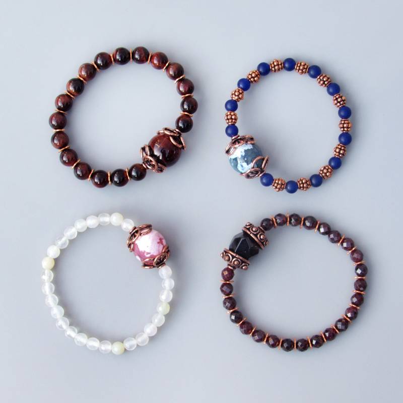 Echtes Kupfer Und Edelsteinarmband-Kollektion von LDEAffinityJewelry