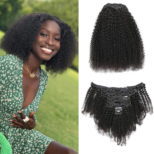 LDGUGO Afro-Echthaar-Haarverlängerung, gelockt, zum Anklipsen, 30,5 cm, 8 Stück, 120 g/Set, 10 A, brasilianisches Remy-Haar, für schwarze Frauen, natürliche Farbe LDGUGO Afro-Echthaar-Haarverlängerung, gelockt, zum Anklipsen, 30,5 cm, 8 Stück, 120 g/Set, 10 A, brasilianisches Remy-Haar, für schwarze Frauen, natürliche Farbe von LDGUGO
