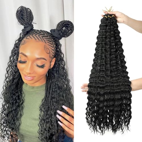 LDGUGO Deep Wave Crochet Hair Curly Braiding Hair for Women Ocean Wave Crochet Hair Pre Stretched Wavy Braidng Hair Deep Wave Braiding Hair for Goddess Box Braids 24 Inch Pack of 6 LDGUGO Deep Wave Crochet Hair Curly Braiding Hair for Women Ocean Wave Crochet Hair Pre Stretched Wavy Braidng Hair Deep Wave Braiding Hair for Goddess Box Braids 24 Inch Pack of 6 von LDGUGO