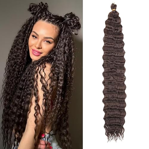 LDGUGO Ocean Wave Crochet Hair Long Deep Wave Braiding Hair Synthetic Curly Crochet Hair Extensions For Black Women 4#, 30 Inch Pack of 1 LDGUGO Ocean Wave Crochet Hair Long Deep Wave Braiding Hair Synthetic Curly Crochet Hair Extensions For Black Women 4#, 30 Inch Pack of 1 von LDGUGO