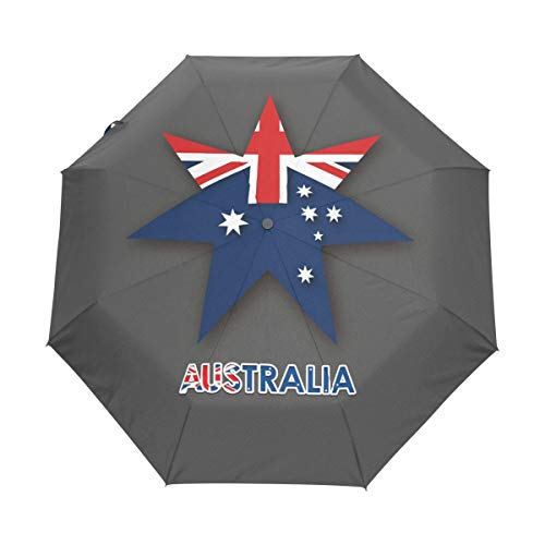 Australien Sternflagge Regenschirm Taschenschirm Auf-Zu Automatik Schirme Winddicht Leicht Kompakt UV-Schutz Reise Schirm für Jungen Mädchen Strand Frauen von LDIYEU