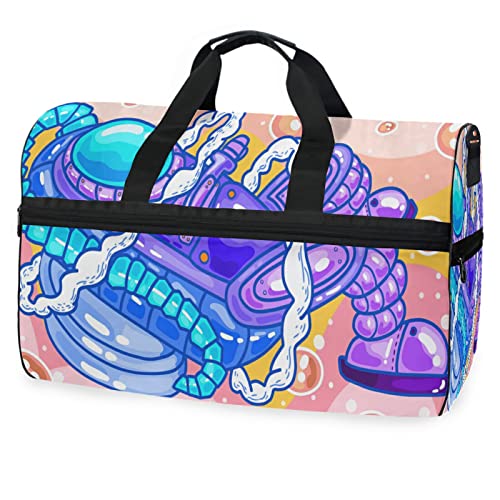 Cartoon Ausgefallene Mechanische Sporttasche Badetasche mit Schuhfach Reisetaschen Handtasche für Reisen Frauen Mädchen Männer von LDIYEU