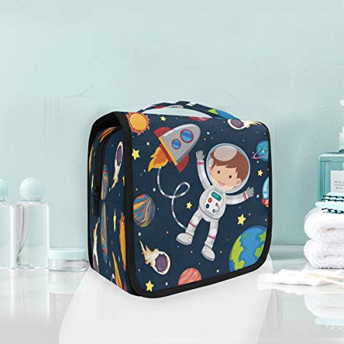 Junge Traum Astronaut Stern Kulturbeutel Hängend Faltbar Mädchen Kulturtasche Toilettentasche Toiletttasche Makeup Tasche Kosmetiktasche für Frauen Mädchen Damen von LDIYEU