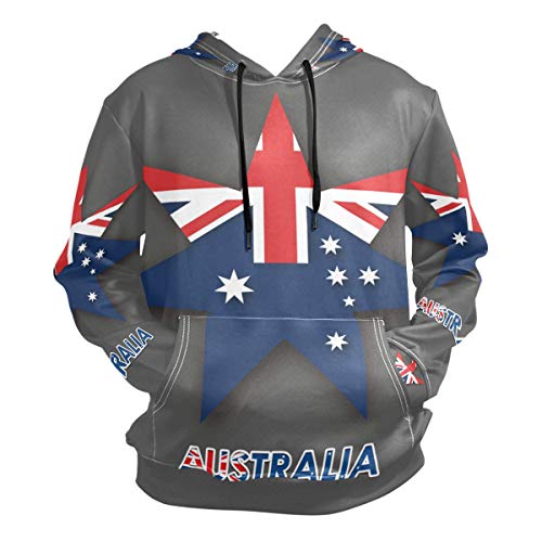 LDIYEU Australien Star Flag Kapuzenpullis Kapuzenpullover Sport Sweatjacke Herren Mit 3D Druck Hoodie Kapuze für Mädchen Jungen Männer von LDIYEU