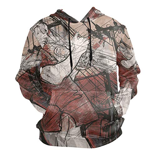 LDIYEU Jazz Trompete Musik Kunst Kapuzenpullis Kapuzenpullover Sport Sweatjacke Herren Mit 3D Druck Hoodie Kapuze für Mädchen Jungen Männer von LDIYEU