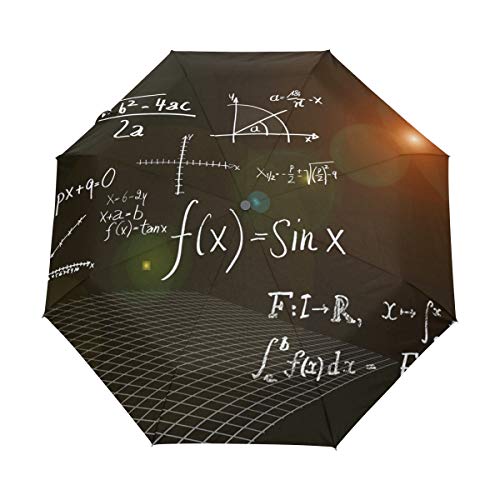 Physik Formel Regenschirm Taschenschirm Auf-Zu Automatik Schirme Winddicht Leicht Kompakt UV-Schutz Reise Schirm für Jungen Mädchen Strand Frauen von LDIYEU