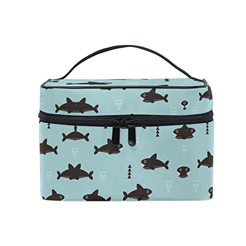 Wal Fisch Blau Meer Ozean Baby Kosmetiktasche Organizer Reißverschluss Make up Taschen Kulturbeutel Waschtasche für Damen Mädchen Frauen von LDIYEU