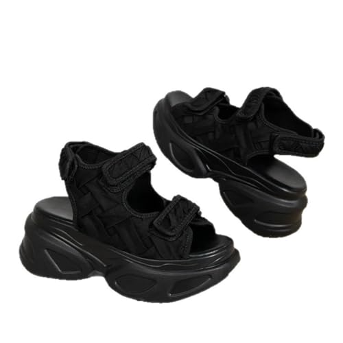 LDOZ Stilvolle Sportsandalen mit dicker Sohle für den Sommer für Street Shopping Dating(Black,7) von LDOZ