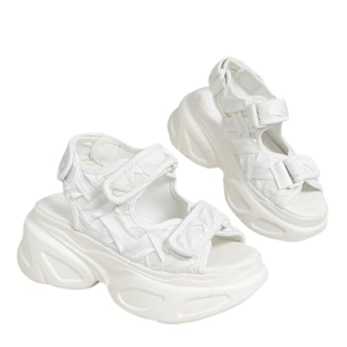 LDOZ Stilvolle Sportsandalen mit dicker Sohle für den Sommer für Street Shopping Dating(White,7) von LDOZ