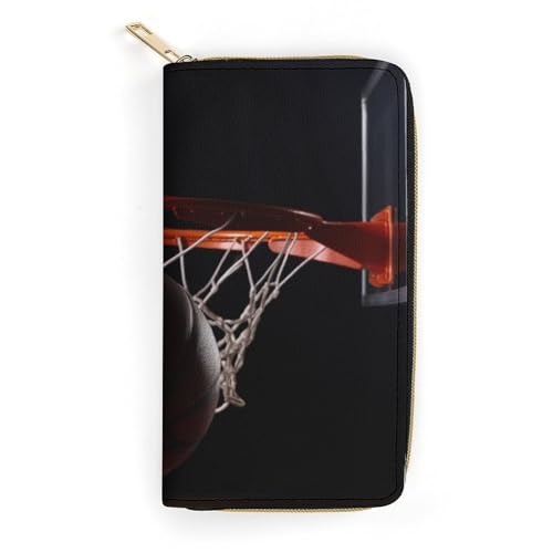 Basketball Slim Thin Credit Card Wallet, PU Leather Bifold Cash Wallet, Zipper Coin Pocket ID Window Wallet Storage Bag Wallet Coin Purse Pouch Change Holder Small with Zipper for Men And Women, style von LDTVSFZQ