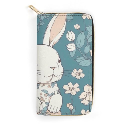 Beautiful Little Bunny Slim Thin Credit Card Wallet, PU Leather Bifold Cash Wallet, Zipper Coin Pocket ID Window Wallet Storage Bag Wallet Coin Purse Pouch Change Holder Small with Zipper for Men And von LDTVSFZQ