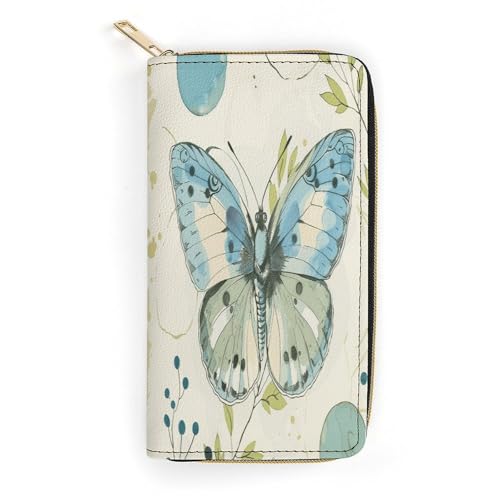 Circle And Green Dots Slim Thin Credit Card Wallet, PU Leather Bifold Cash Wallet, Zipper Coin Pocket ID Window Wallet Storage Bag Wallet Wallet Wallet Coin Purse Pouch Change Holder Small with Zipper von LDTVSFZQ