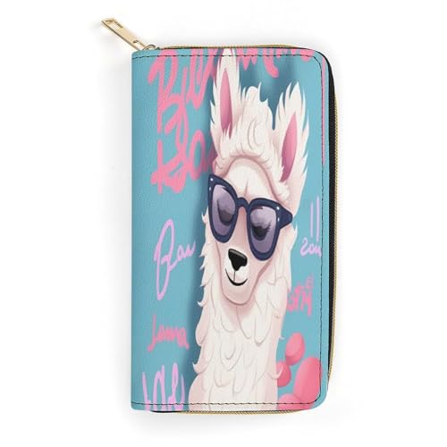 Cool Liama Slim Thin Credit Card Wallet, PU Leather Bifold Cash Wallet, Zipper Coin Pocket ID Window Wallet Storage Bag Wallet Coin Purse Pouch Change Holder Small with Zipper for Men And Women, style von LDTVSFZQ