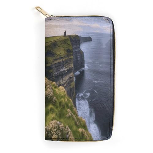 County Clare The Cliffs Slim Thin Credit Card Wallet PU Leather Bifold Cash Wallet Zipper Coin Pocket ID Window Wallet Storage Bag Wallet Coin Purse Pouch Change Holder Small with Zipper for Men And County Clare The Cliffs Slim Thin Credit Card Wallet PU Leather Bifold Cash Wallet Zipper Coin Pocket ID Window Wallet Storage Bag Wallet Coin Purse Pouch Change Holder Small with Zipper for Men And von LDTVSFZQ