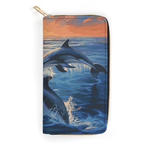Delfine in the Sea Slim Thin Credit Card Wallet, PU Leather Bifold Cash Wallet, Zipper Coin Pocket ID Window Wallet Storage Bag Wallet Coin Purse Pouch Change Holder Small with Zipper for Men And Wom Delfine in the Sea Slim Thin Credit Card Wallet, PU Leather Bifold Cash Wallet, Zipper Coin Pocket ID Window Wallet Storage Bag Wallet Coin Purse Pouch Change Holder Small with Zipper for Men And Wom von LDTVSFZQ