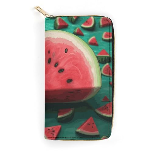 Dream Watermelon Slim Thin Credit Card Wallet, PU Leather Bifold Cash Wallet, Zipper Coin Pocket ID Window Wallet Storage Bag Wallet Coin Purse Pouch Change Holder Small with Zipper for Men And Women von LDTVSFZQ