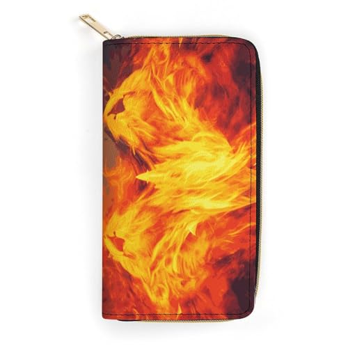 Fire Vs Ice Art Slim Thin Credit Card Wallet, PU Leather Bifold Cash Wallet, Zipper Coin Pocket ID Window Wallet Storage Bag Wallet Wallet Coin Purse Pouch Change Holder Small with Zipper for Men And von LDTVSFZQ