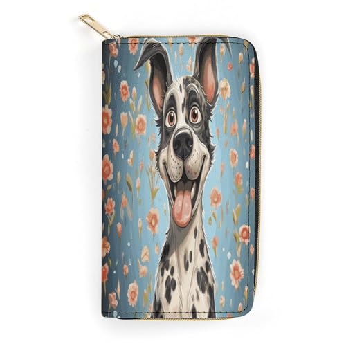 Fun Dogs Slim Thin Credit Card Wallet, PU Leather Bifold Cash Wallet, Zipper Coin Pocket ID Window Wallet Storage Bag Wallet Coin Purse Pouch Change Holder Small with Zipper for Men And Women, style von LDTVSFZQ