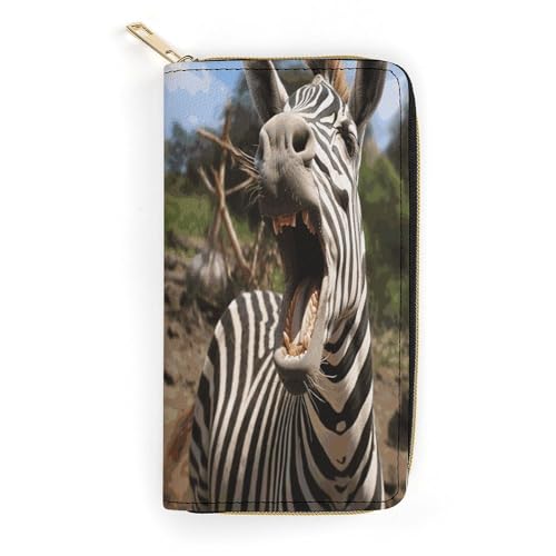 Funny Zebra Slim Thin Credit Card Wallet, PU Leather Bifold Cash Wallet, Zipper Coin Pocket ID Window Wallet Storage Bag Wallet Coin Purse Pouch Change Holder Small with Zipper for Men And Women, Stil von LDTVSFZQ