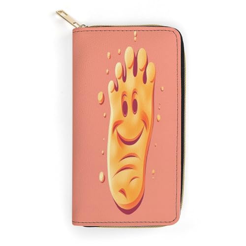 Happy Foot Slim Thin Credit Card Wallet, PU Leather Bifold Cash Wallet, Zipper Coin Pocket ID Window Wallet Storage Bag Wallet Coin Purse Pouch Change Holder Small with Zipper for Men And Women, style von LDTVSFZQ