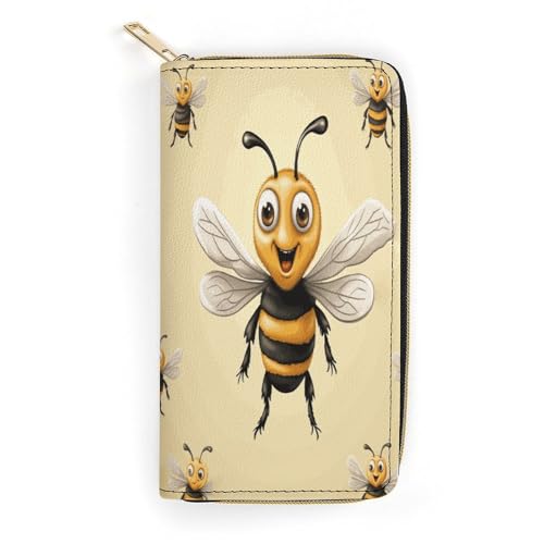 Honey Bee Slim Thin Credit Card Wallet, PU Leather Bifold Cash Wallet, Zipper Coin Pocket ID Window Wallet Storage Bag Wallet Coin Purse Pouch Change Holder Small with Zipper for Men And Women, style von LDTVSFZQ