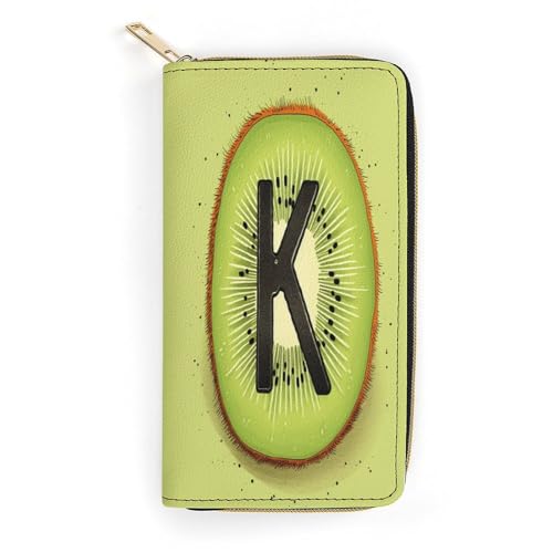 Kiwi Art Pattern Slim Thin Credit Card Wallet, PU Leather Bifold Cash Wallet, Zipper Coin Pocket ID Window Wallet Storage Bag Wallet Wallet Coin Purse Pouch Change Holder Small with Zipper for Men And von LDTVSFZQ
