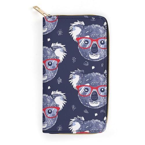 Koala Art Style Slim Thin Credit Card Wallet, PU Leather Bifold Cash Wallet, Zipper Coin Pocket ID Window Wallet Storage Bag Wallet Wallet Coin Purse Pouch Change Holder Small with Zipper for Men And von LDTVSFZQ
