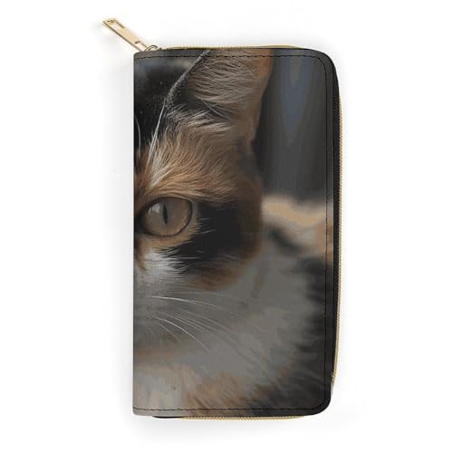 LDTVSFZQ A Cat Slim Thin Credit Card Wallet PU Leather Bifold Cash Wallet Zipper Coin Pocket ID Window Wallet Storage Bag Wallet Coin Purse Pouch Change Holder Small with Zipper for Men And Women von LDTVSFZQ